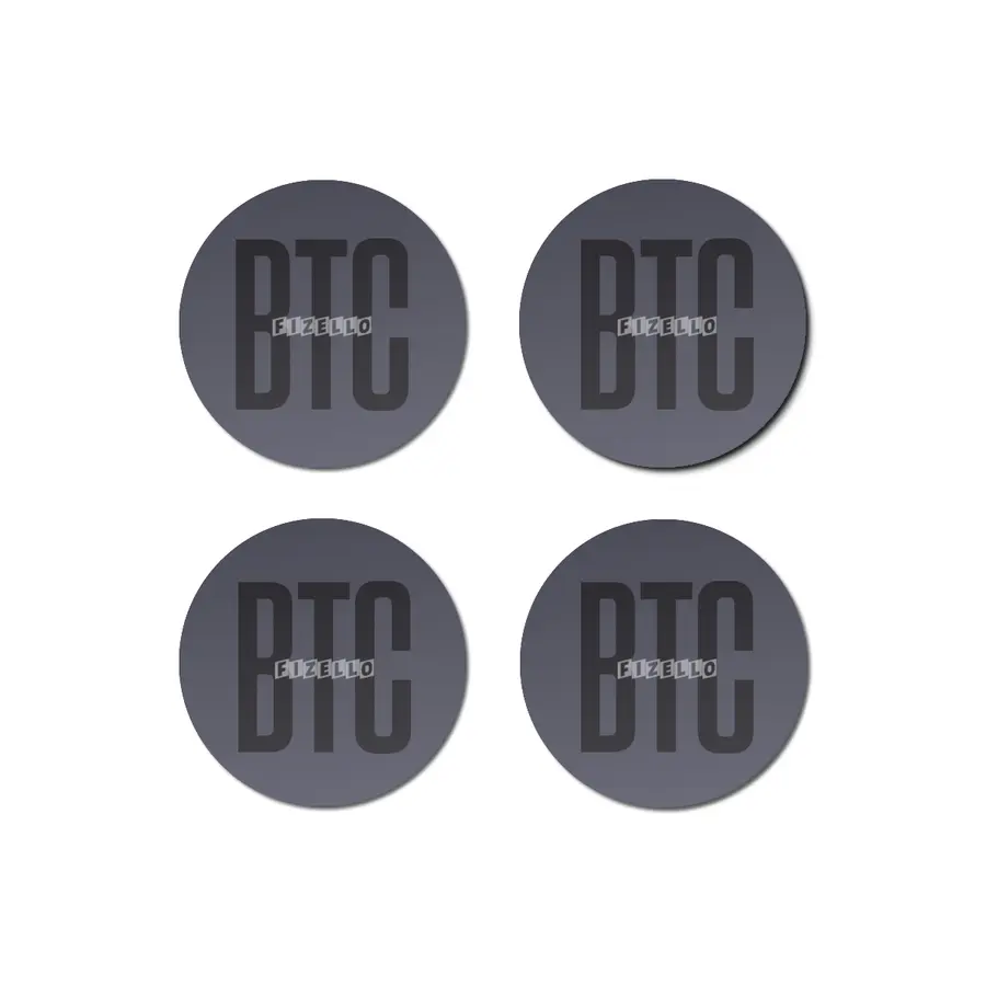 BTC Bitcoin - Crypto Code Transparent Black 50% Bardak Altlığı