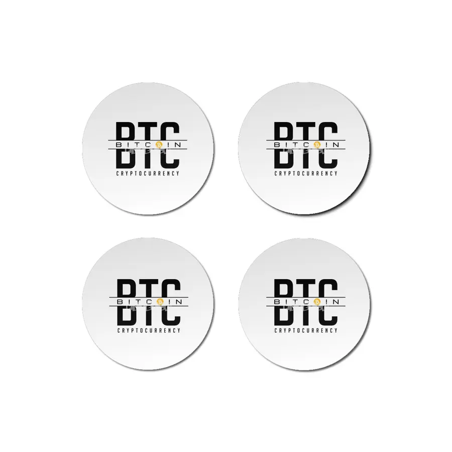 BTC; Bitcoin Cryptocurrency Bardak Altlığı