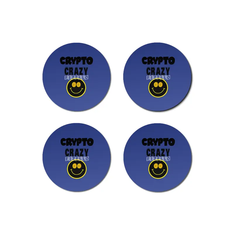Funny Crypto Crazy Smiley Face Cryptocurrency Bardak Altlığı