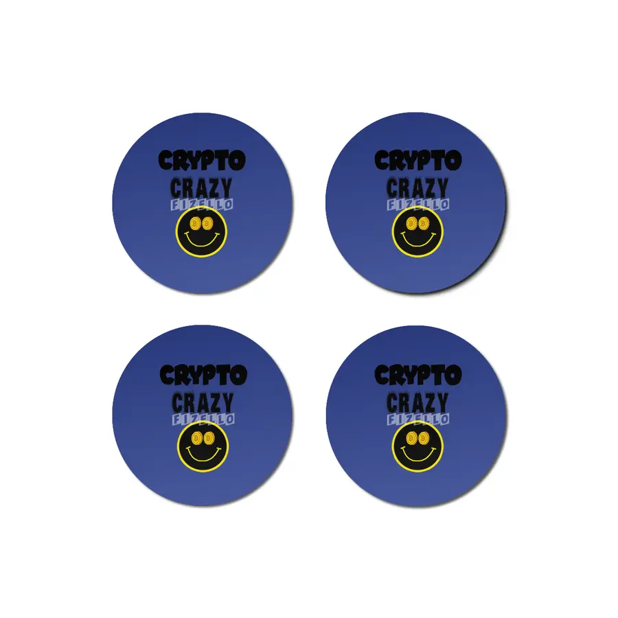 Funny Crypto Crazy Smiley Face Cryptocurrency Bardak Altlığı