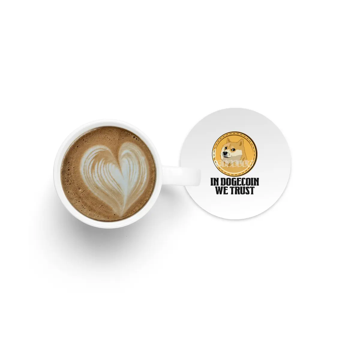 In Dogecoin We Trust Funny Crypto Cryptocurrency Bardak Altlığı