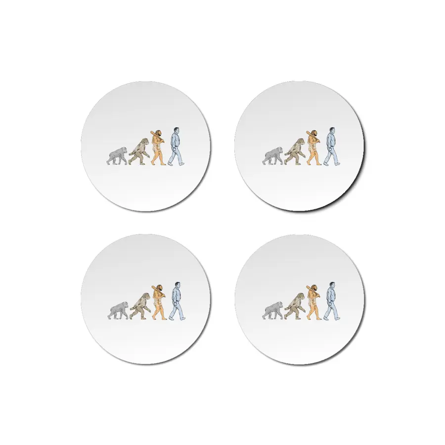 Human Evolution Walking Drawing Bardak Altlığı
