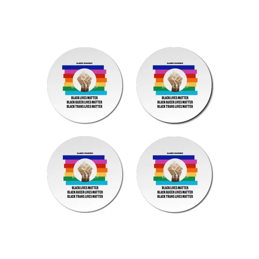Rainbow Black Lives Matter Circle Light Bardak Altlığı