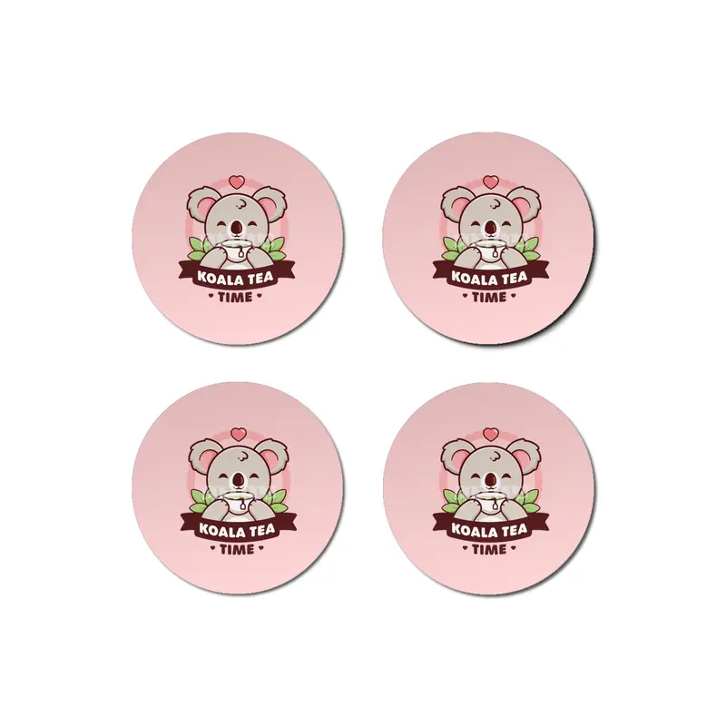 Koala-Tea Time - Cute Koala Pun Bardak Altlığı
