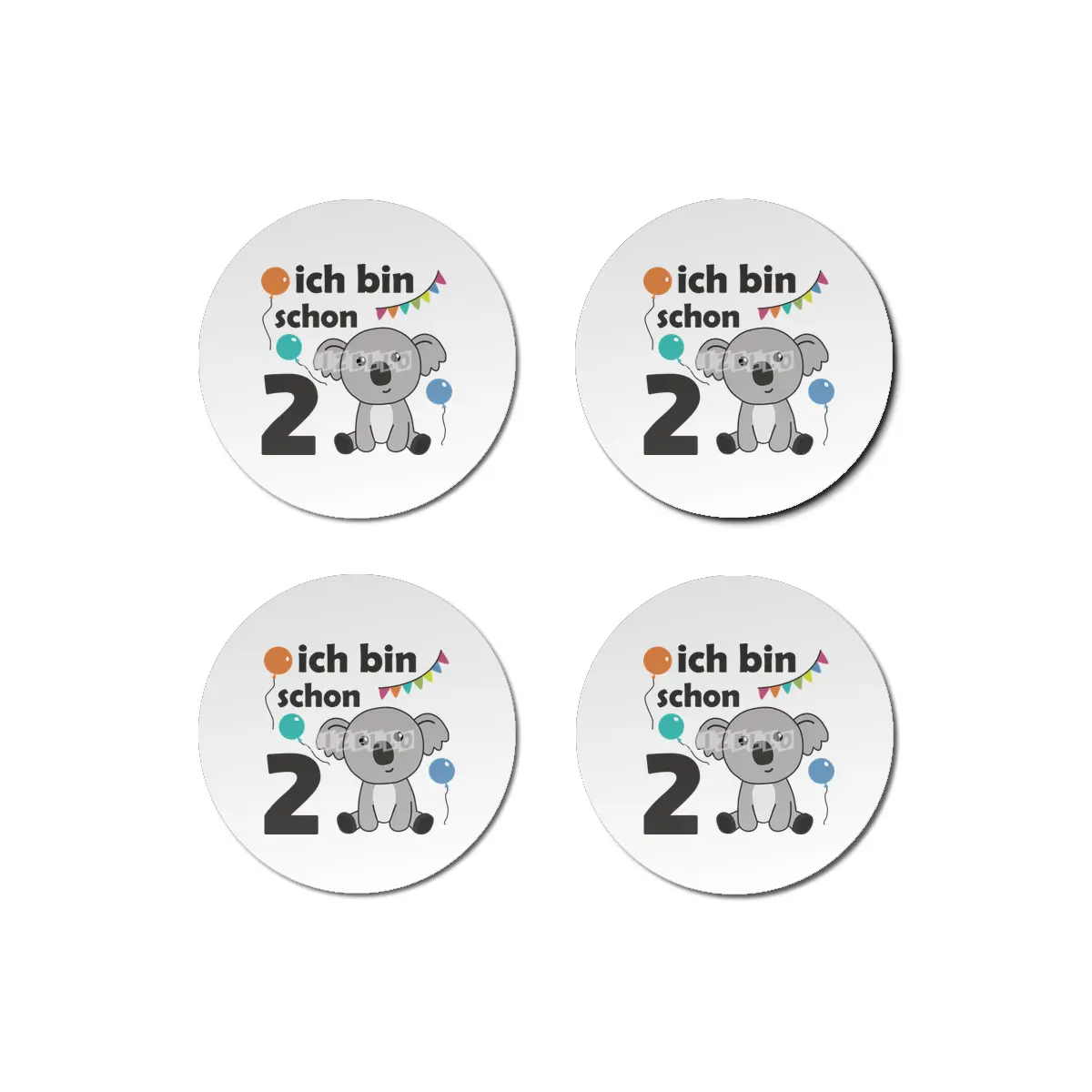 2nd Birthday Koala Two Years Old Cute Animals Bardak Altlığı