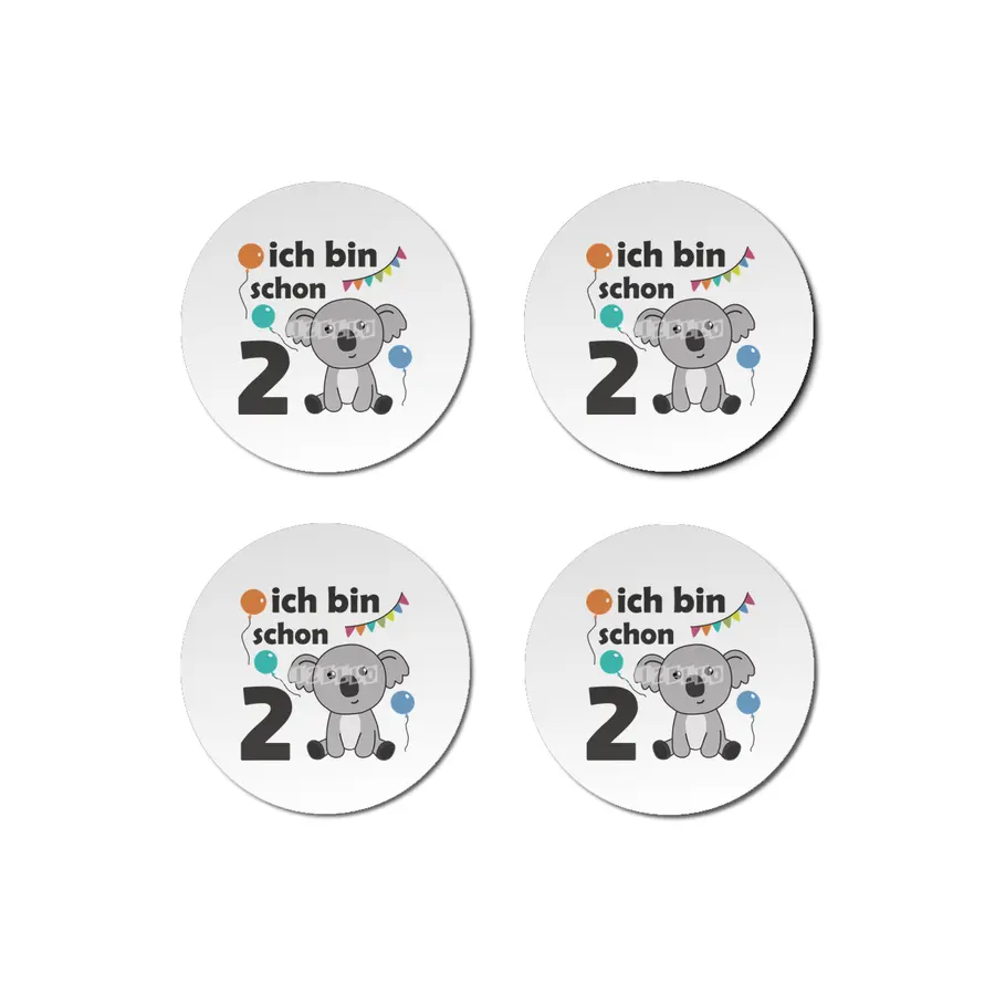 2nd Birthday Koala Two Years Old Cute Animals Bardak Altlığı