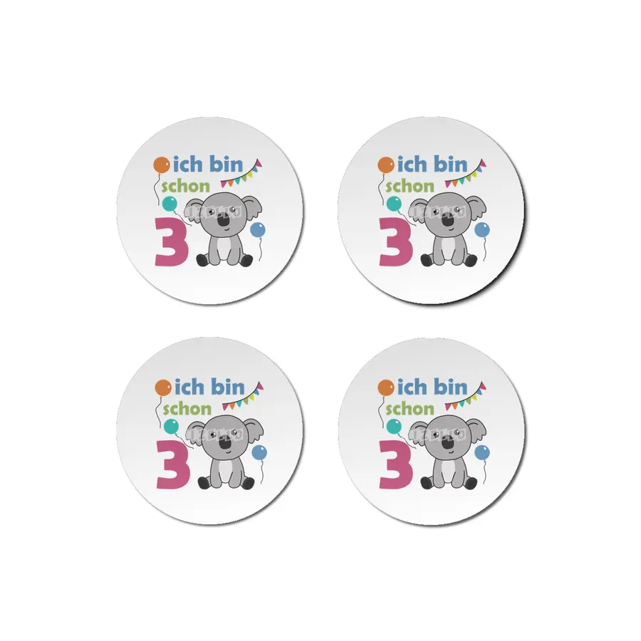 3rd Birthday Koala Three Years Old Cute Animals Bardak Altlığı