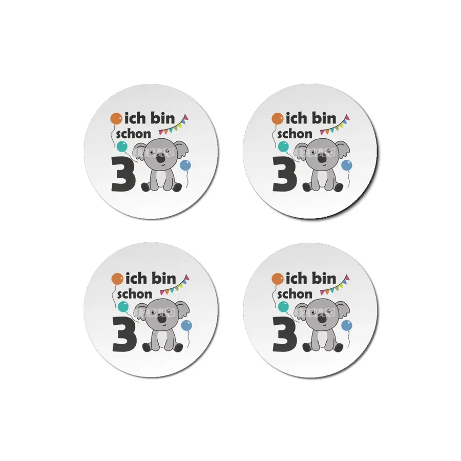 3rd Birthday Koala Three Years Old Cute Animals Bardak Altlığı