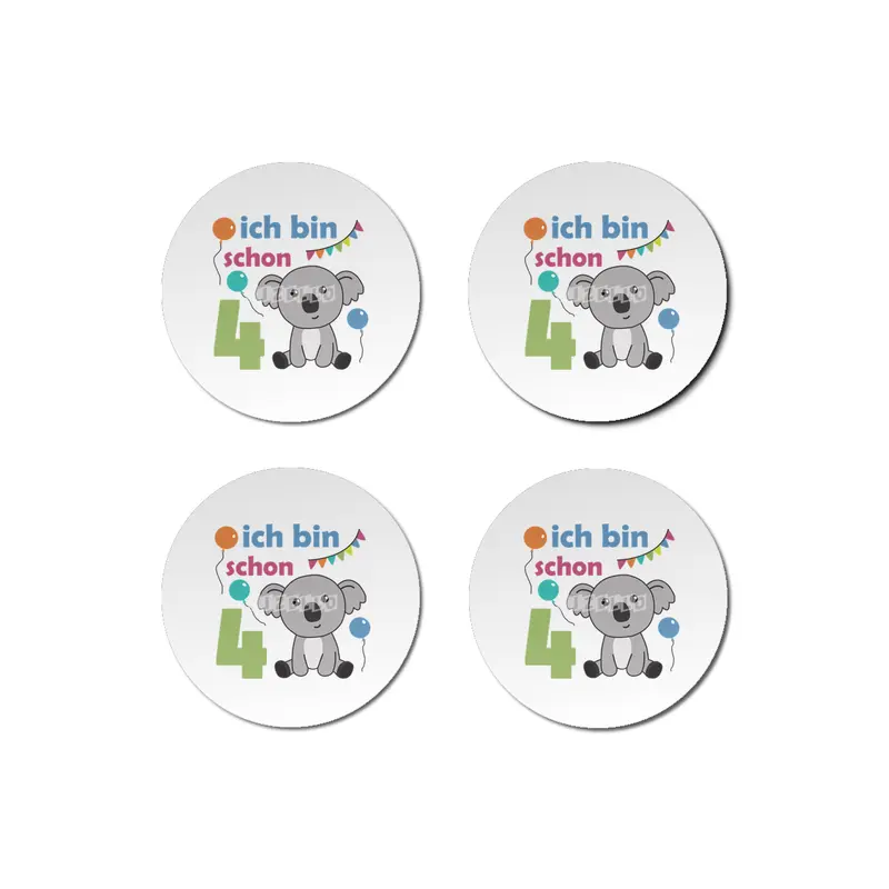 4th Birthday Koala Four Years Old Cute Animals Bardak Altlığı