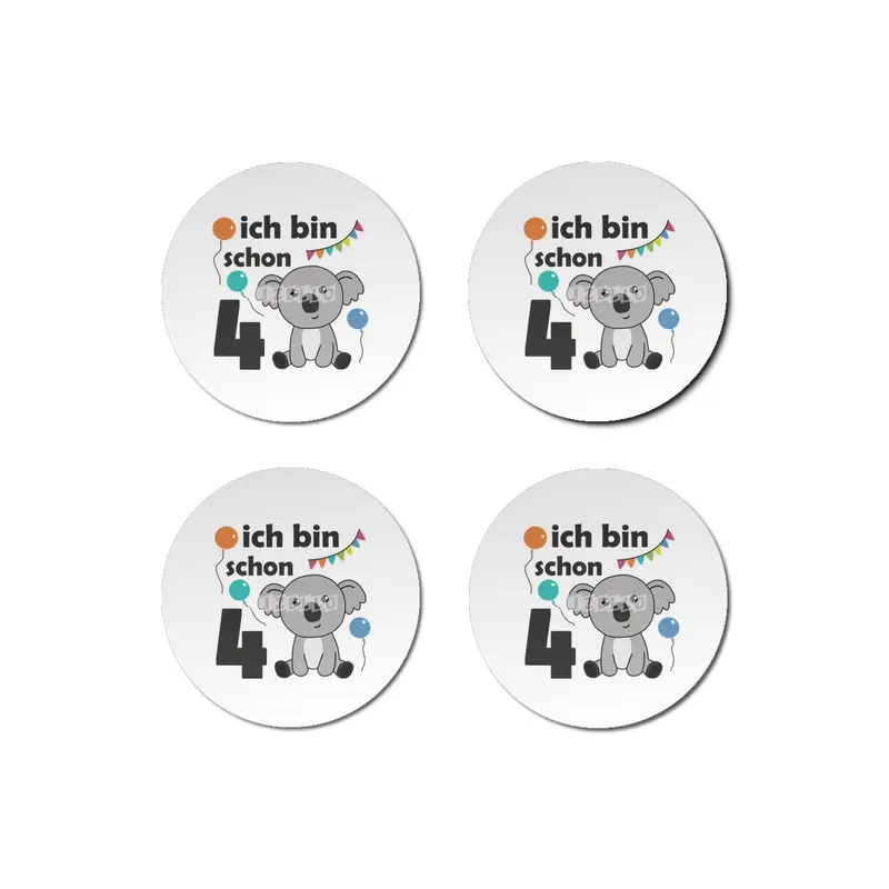 4th Birthday Koala Four Years Old Cute Animals Bardak Altlığı