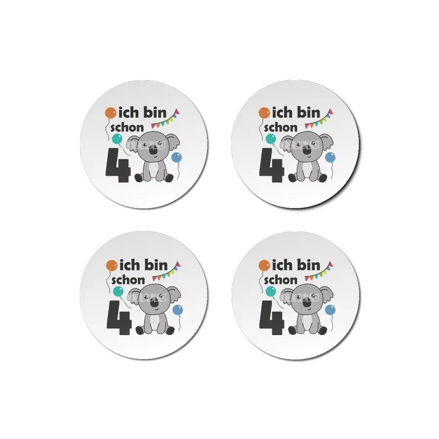 4th Birthday Koala Four Years Old Cute Animals Bardak Altlığı