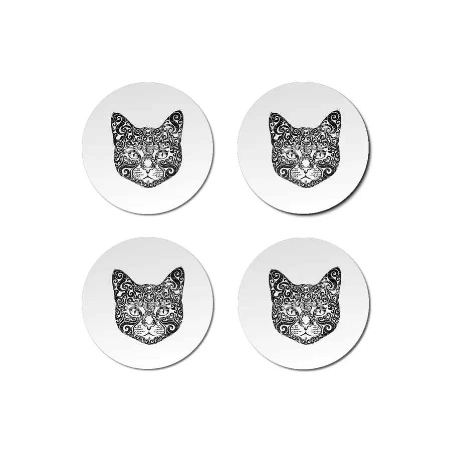 Swirly Cat Bardak Altlığı