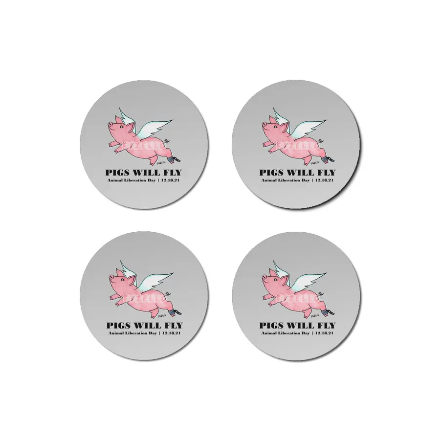 Pigs Will Fly - Animal Liberation Day 12-18-21 Bardak Altlığı