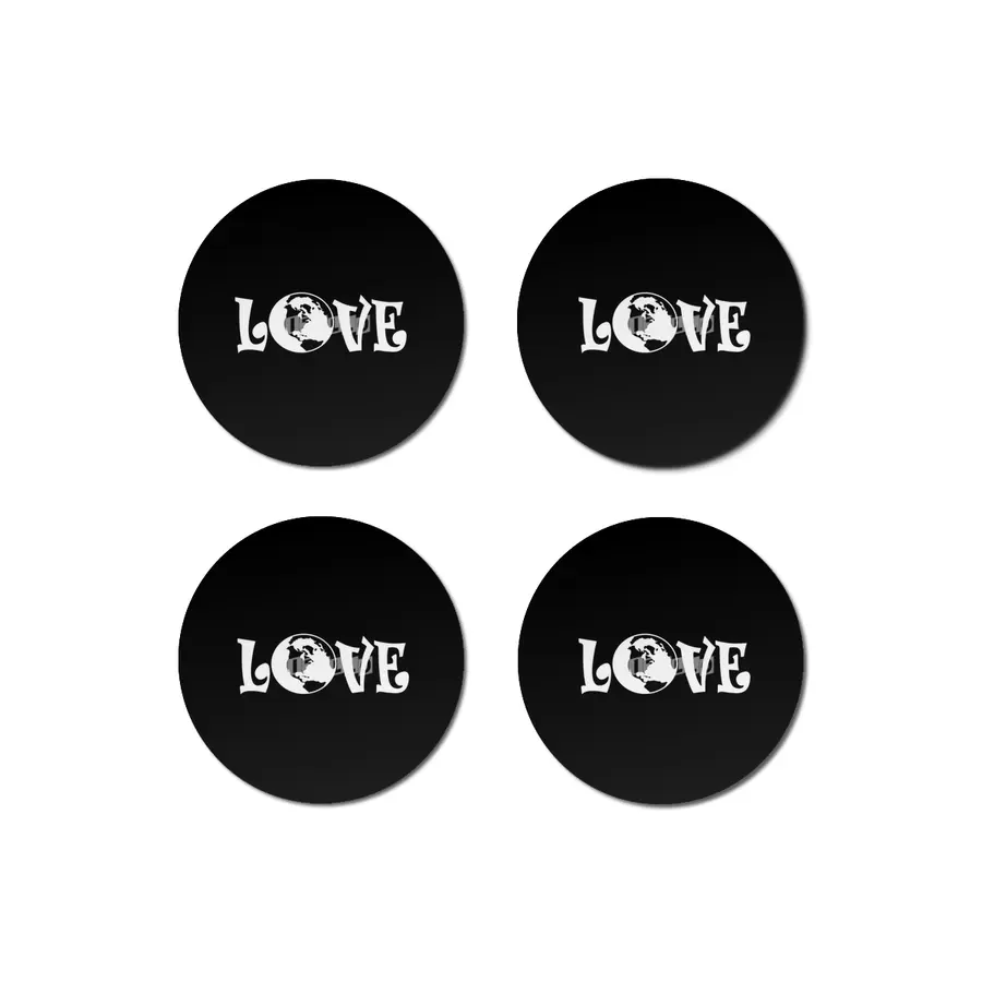 Love Earth Hippie Mother Earth Globe Bardak Altlığı