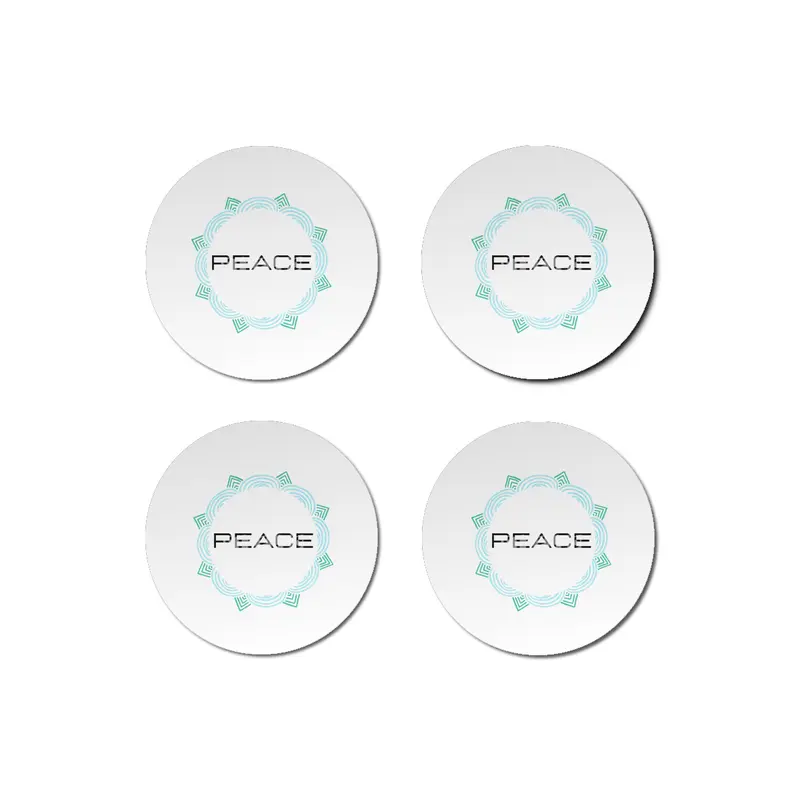 Peace Mandala | Yoga | Pilates | Rave | Floral Bardak Altlığı