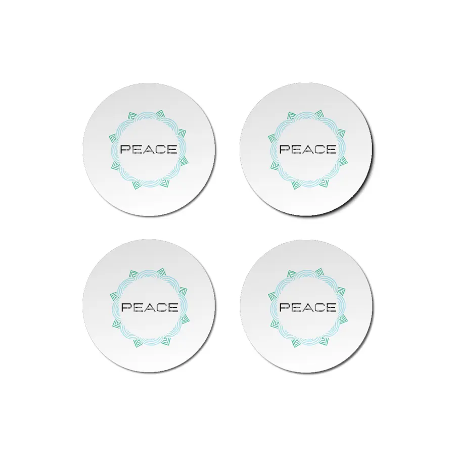 Peace Mandala | Yoga | Pilates | Rave | Floral Bardak Altlığı