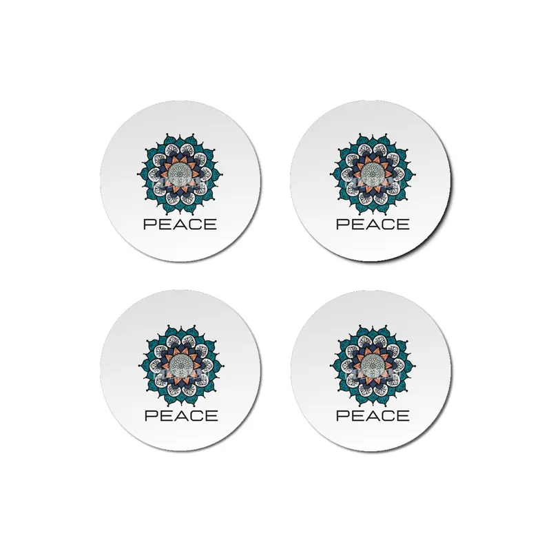 Peace Mandala | Yoga | Pilates | Rave | Floral Bardak Altlığı
