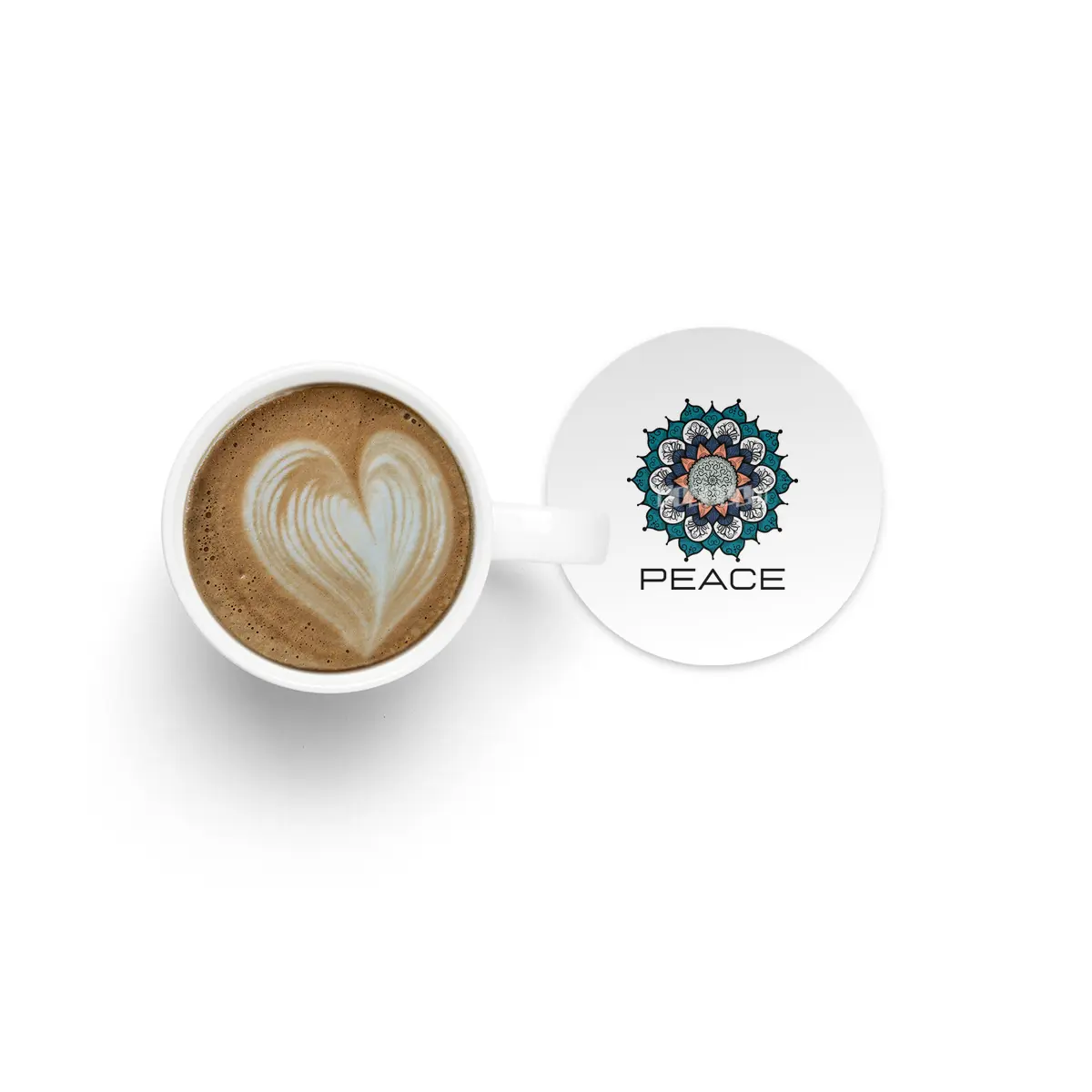 Peace Mandala | Yoga | Pilates | Rave | Floral Bardak Altlığı