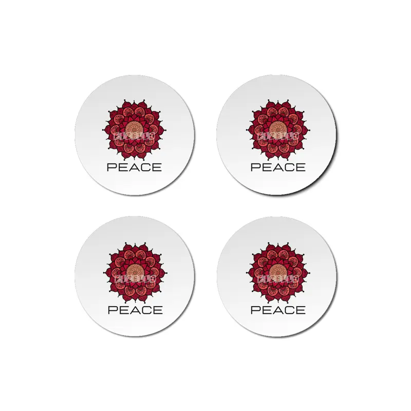 Peace Mandala | Yoga | Pilates | Rave | Floral Bardak Altlığı
