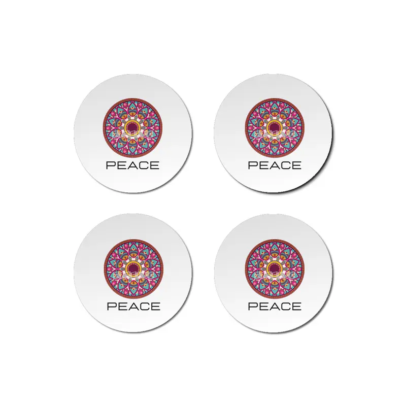 Peace Mandala | Yoga | Pilates | Rave | Floral Bardak Altlığı