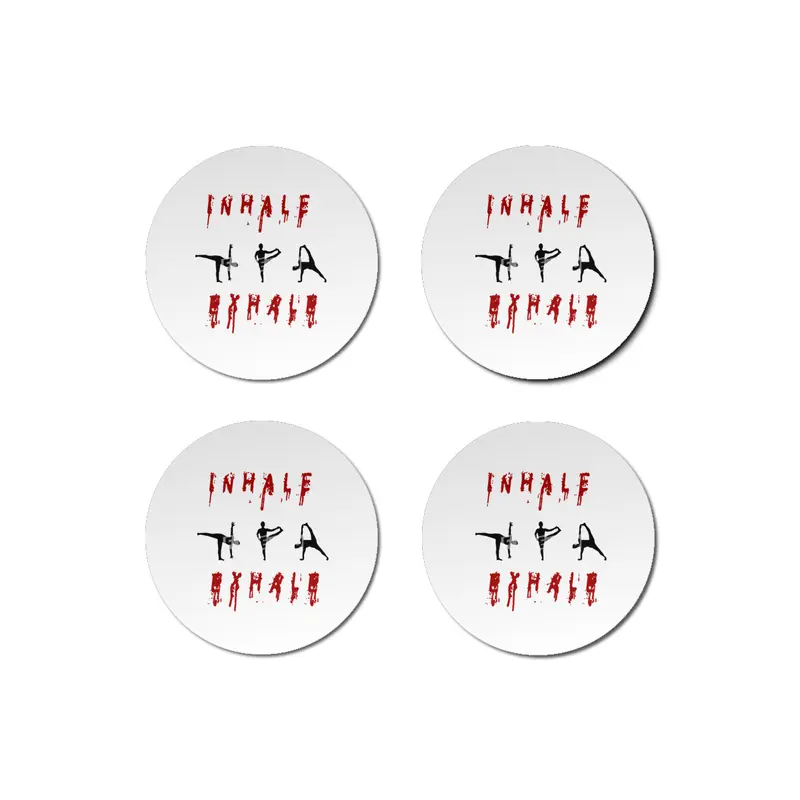 inhale and exhale yoga design Bardak Altlığı