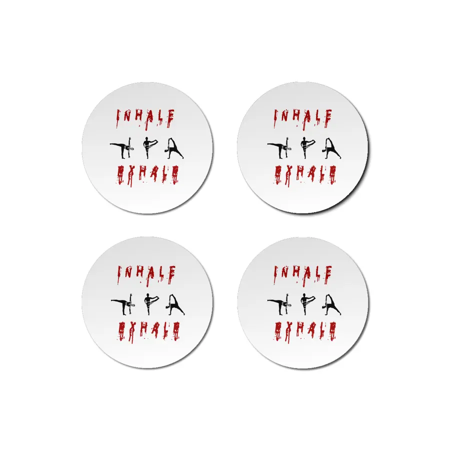 inhale and exhale yoga design Bardak Altlığı