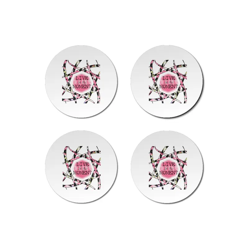 Live in the Moment - colorful ribbon design Bardak Altlığı