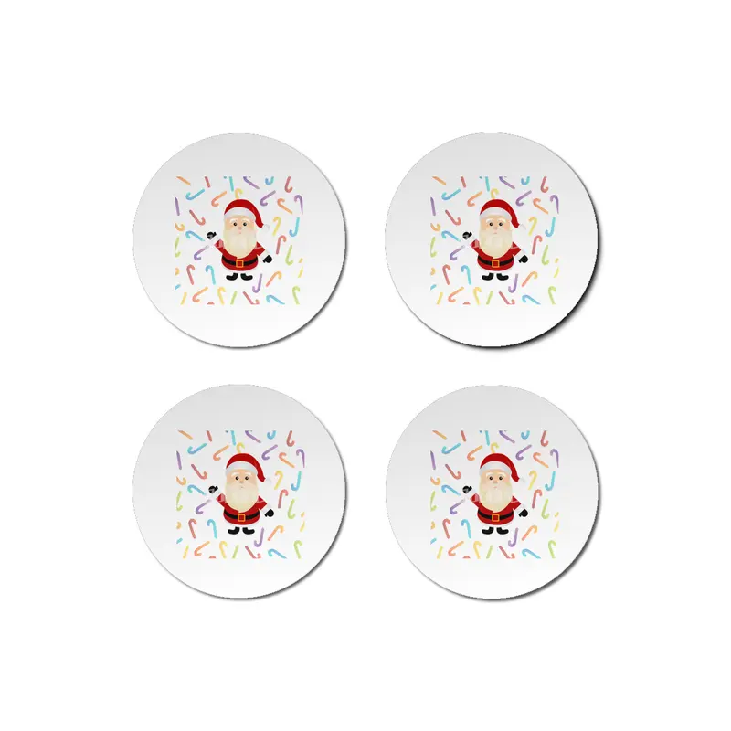 Christmas Santa Claus with colorful candy cane Bardak Altlığı
