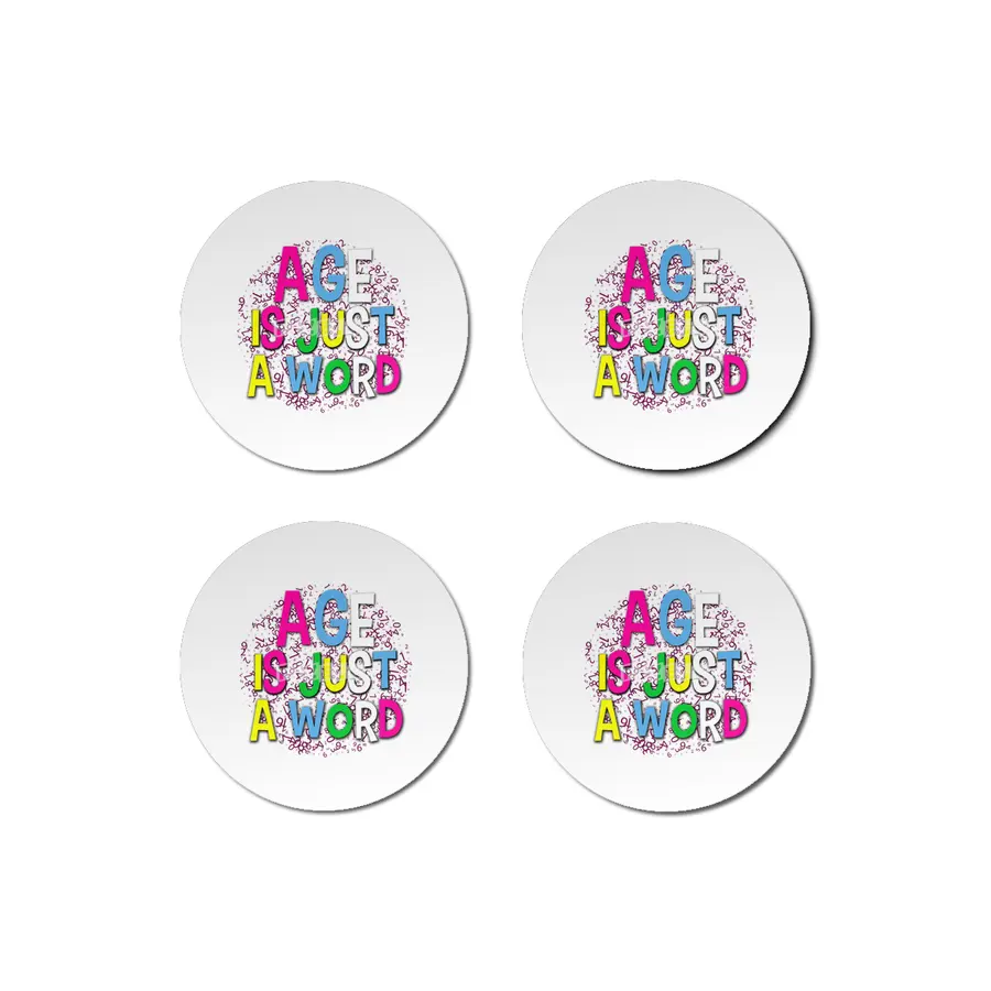 Age is Just a Word Colorful Tee Gift design Bardak Altlığı