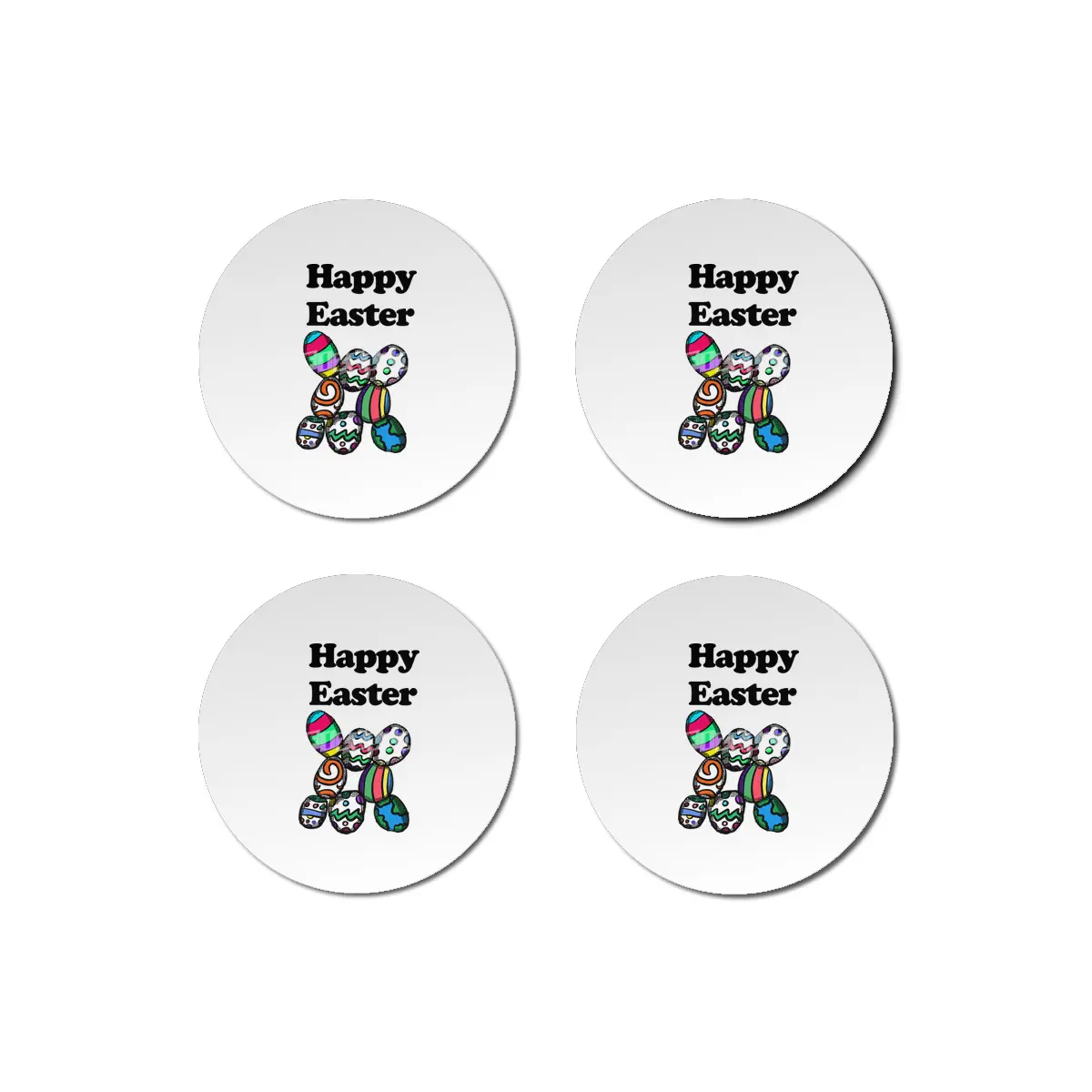 Happy Easter Colorful Eggs Bardak Altlığı
