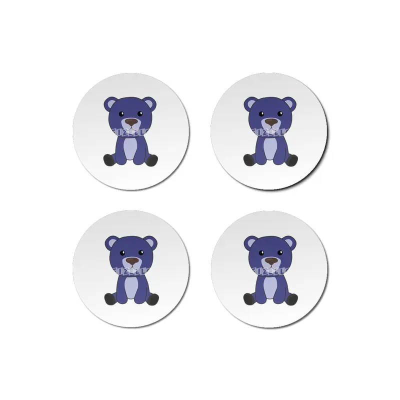 Blue Bear Colorful Bears Cute Animals Teddy Bears Bardak Altlığı