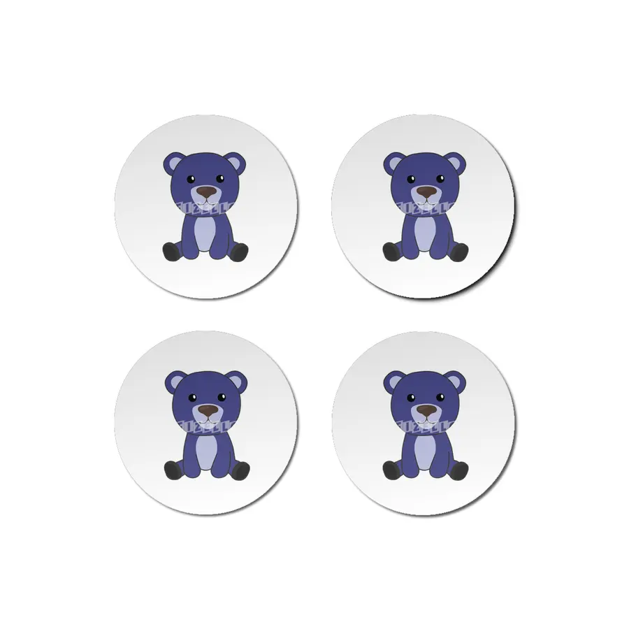 Blue Bear Colorful Bears Cute Animals Teddy Bears Bardak Altlığı