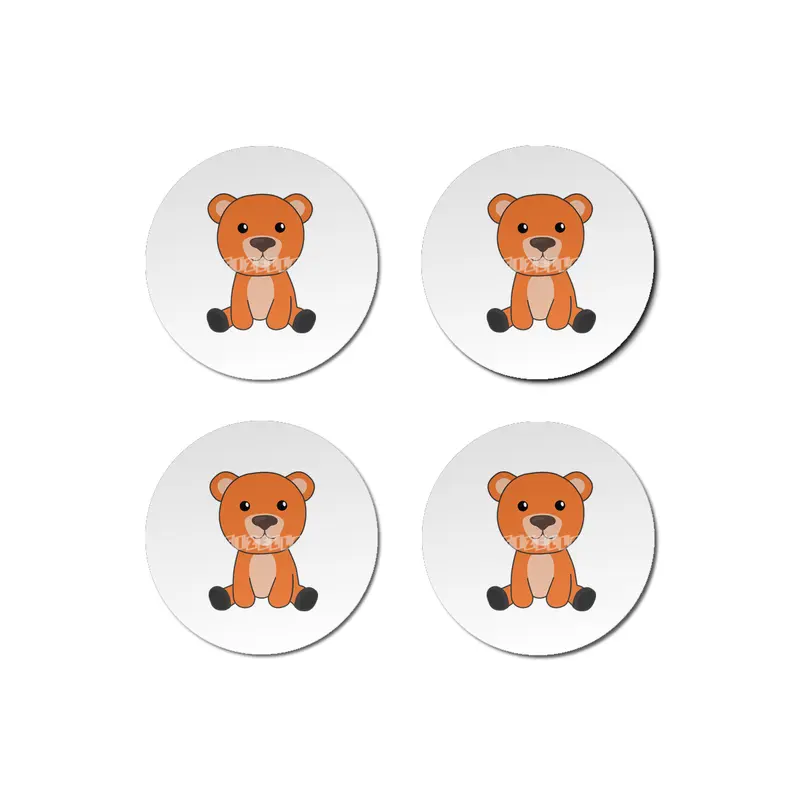 Orange Bear Colorful Bears Cute Animals Teddy Bardak Altlığı