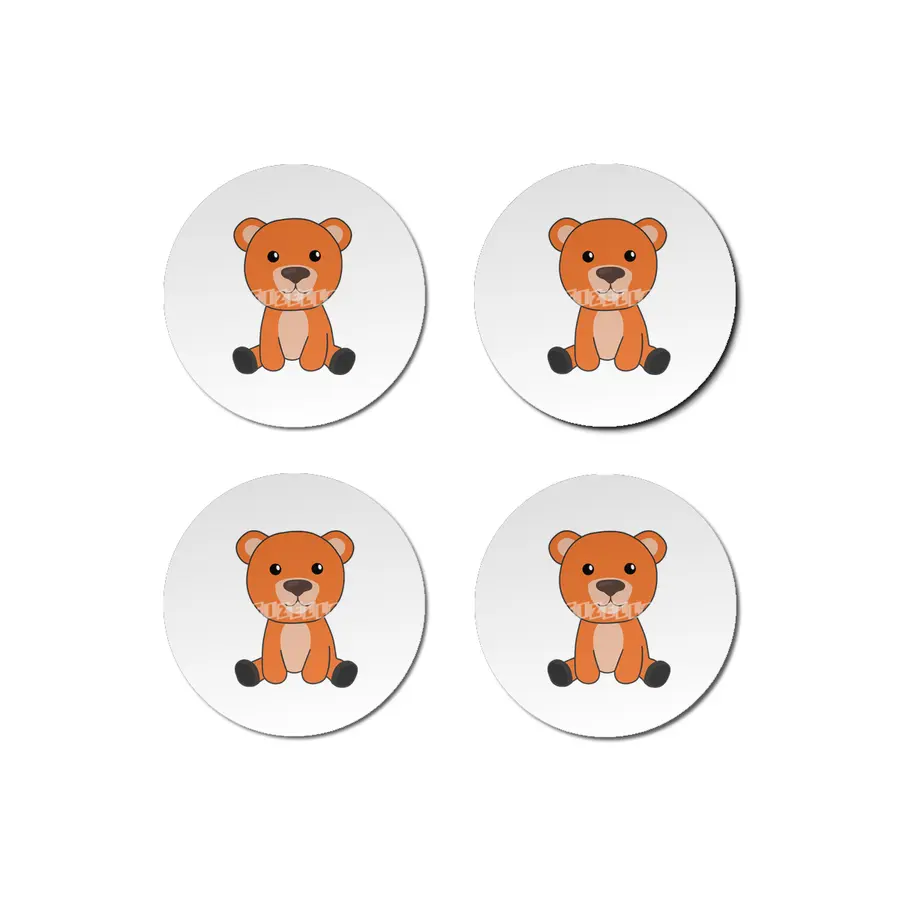 Orange Bear Colorful Bears Cute Animals Teddy Bardak Altlığı