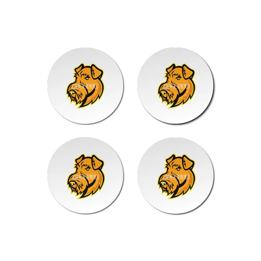 Airedale Terrier Dog Mascot Artwork Bardak Altlığı