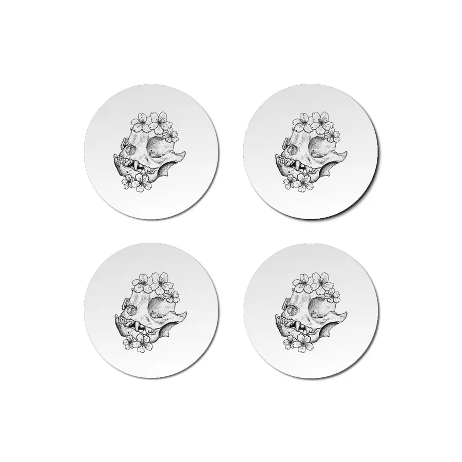 Boston Terrier Skull Bardak Altlığı