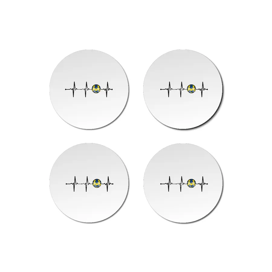 Handball Ball Ecg Minimalist Heartbeat Pulse Bv Bardak Altlığı