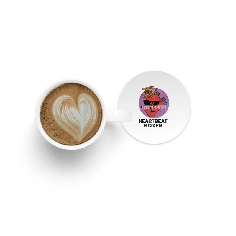 Heartbeat Boxer Cute Music Heart Pun Bardak Altlığı