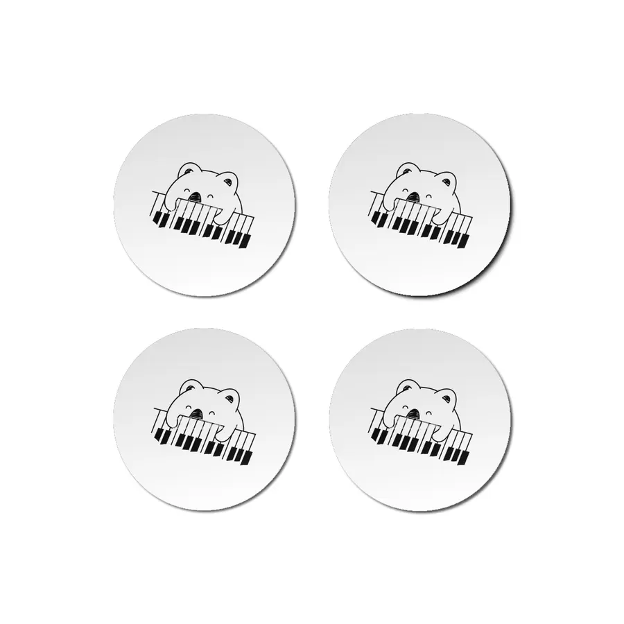 koala happy with piano Bardak Altlığı