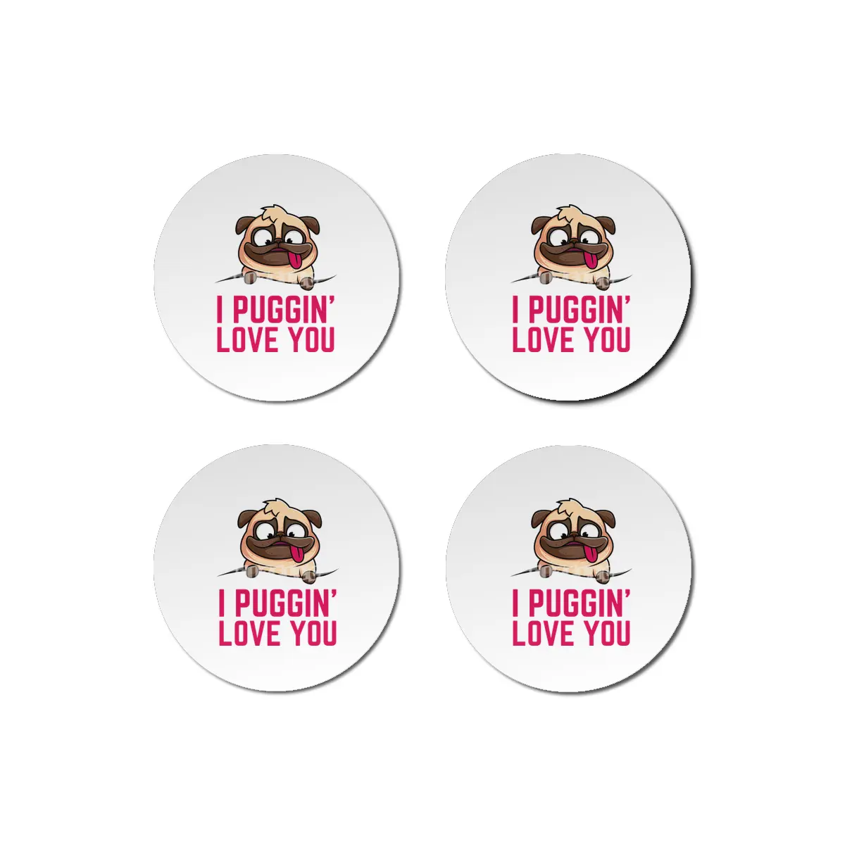 My Pug Is My Valentine Bardak Altlığı