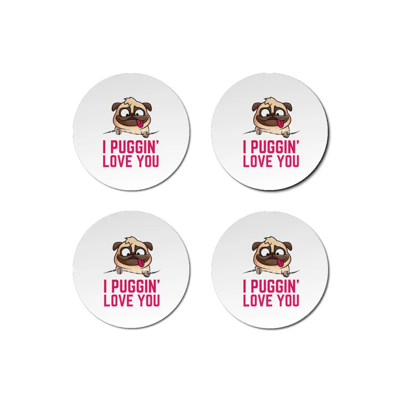 My Pug Is My Valentine Bardak Altlığı