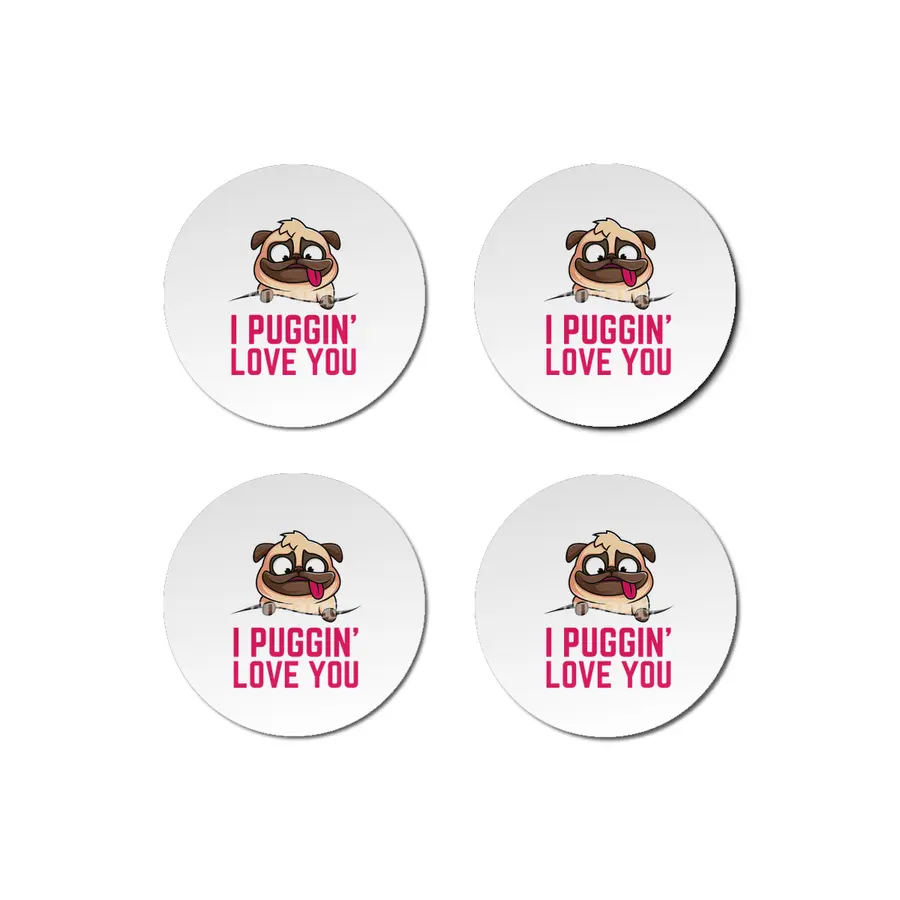 My Pug Is My Valentine Bardak Altlığı