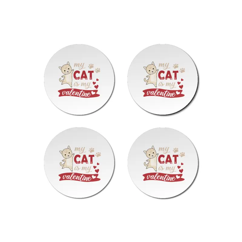 Cute Cat Valentine's Day My Cat Is My Valentine Bardak Altlığı