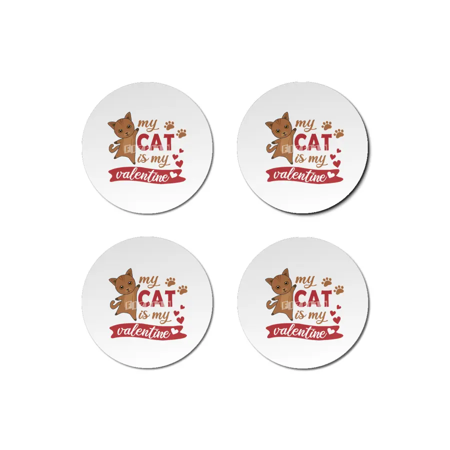 My Cat Is My Valentine Cute Cat Mom Brown Bardak Altlığı
