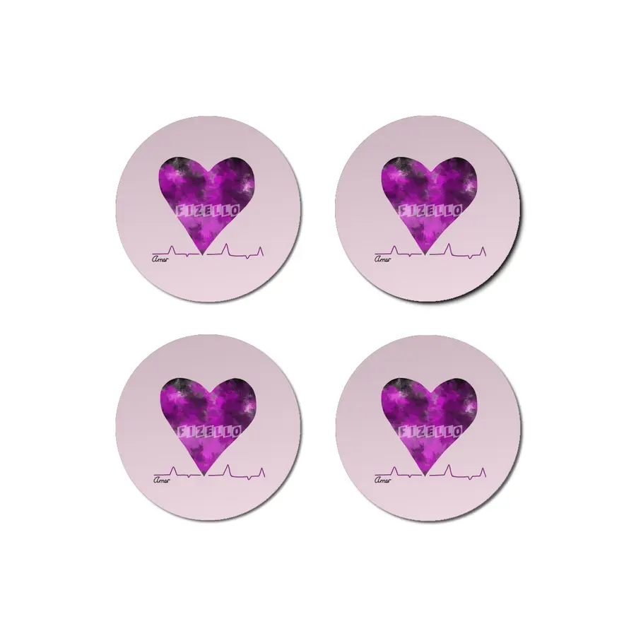 Heartbeat Cute Purple Heart With Love Mi Amor- Great Gift For Him This Christmas Bardak Altlığı
