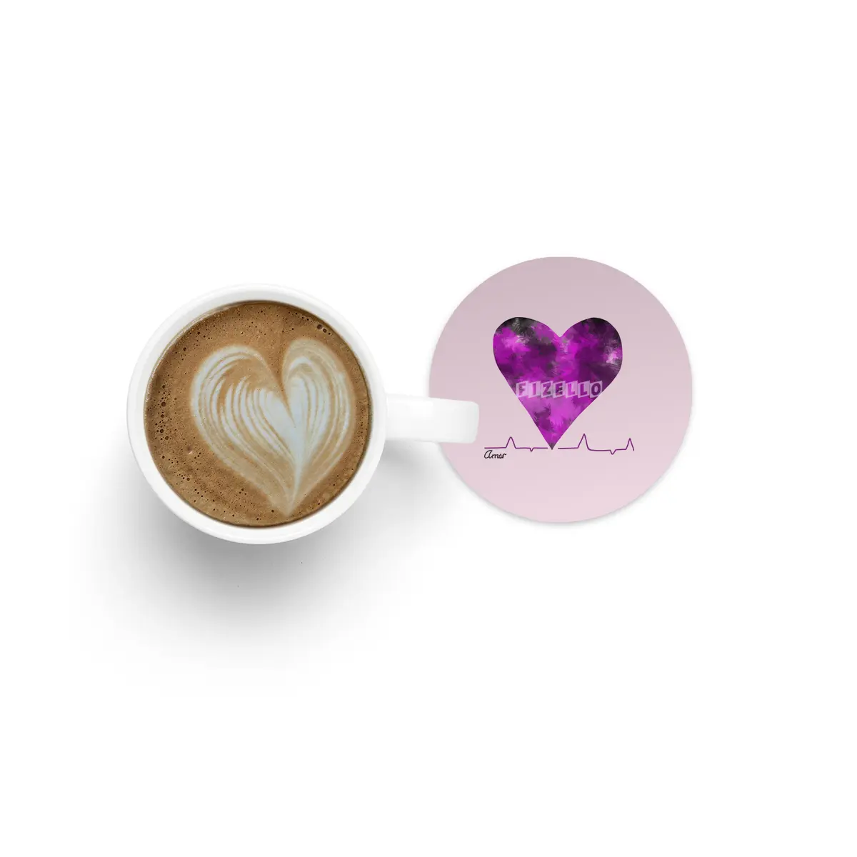 Heartbeat Cute Purple Heart With Love Mi Amor- Great Gift For Him This Christmas Bardak Altlığı