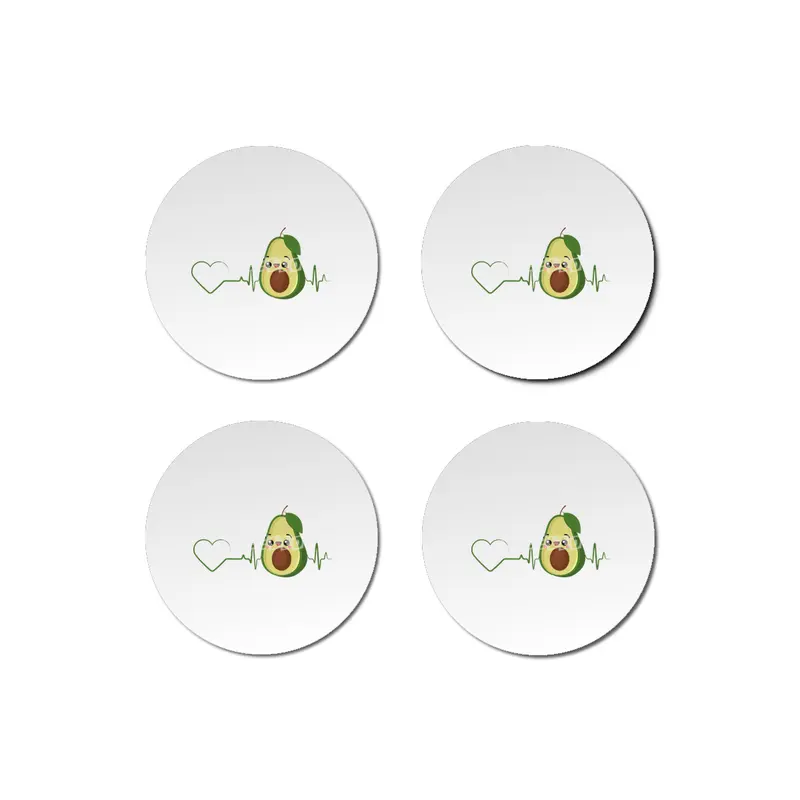 Avocado Heartbeat Avocado Vegan Men Women Design Bardak Altlığı