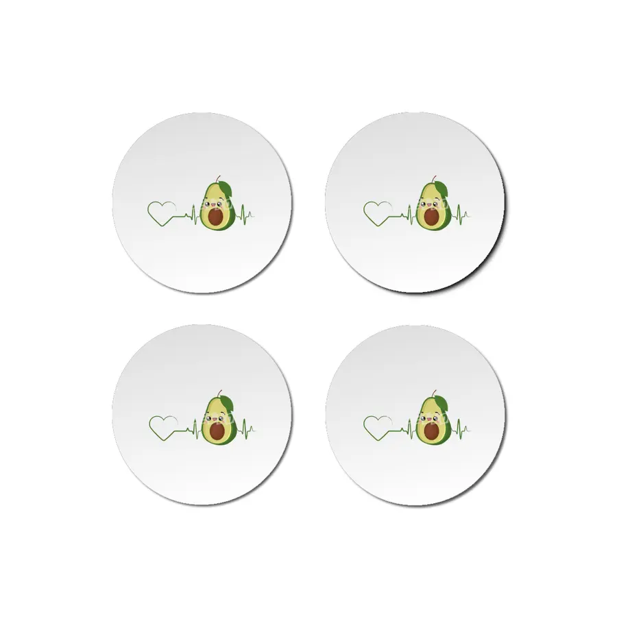 Avocado Heartbeat Avocado Vegan Men Women Design Bardak Altlığı