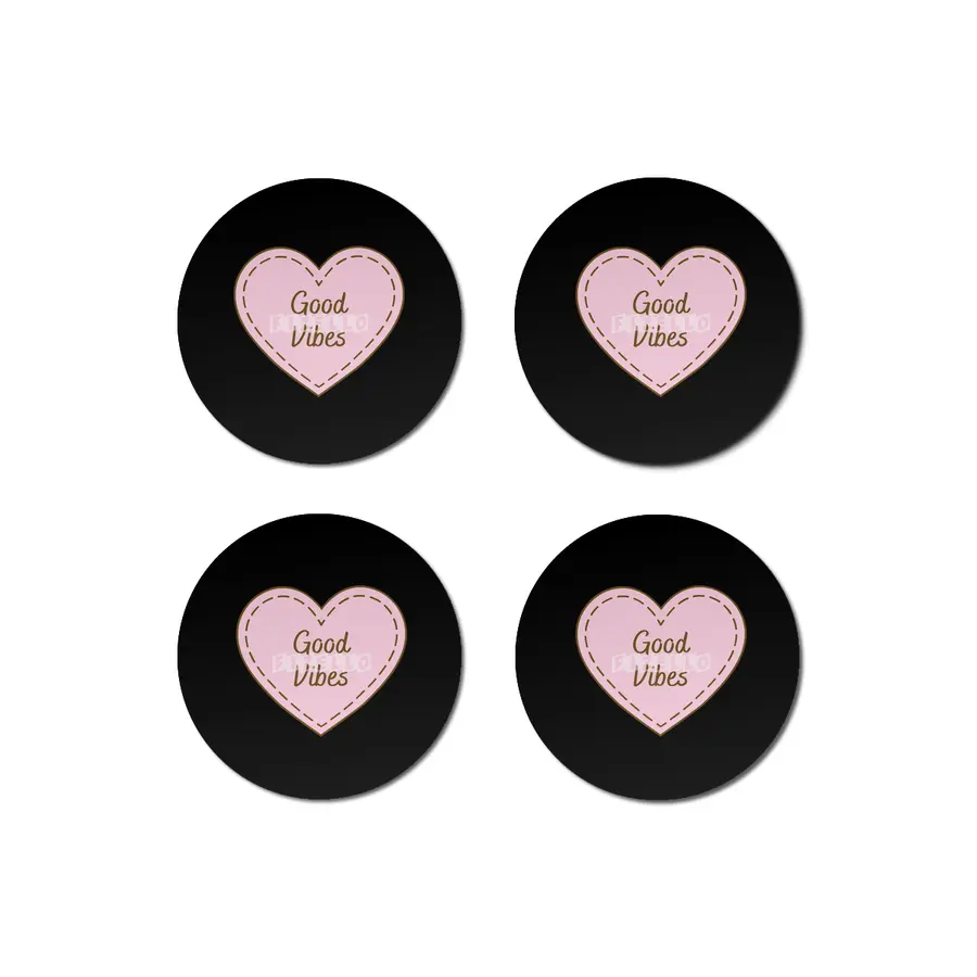 I Love Good Vibes Simple Heart Design Bardak Altlığı