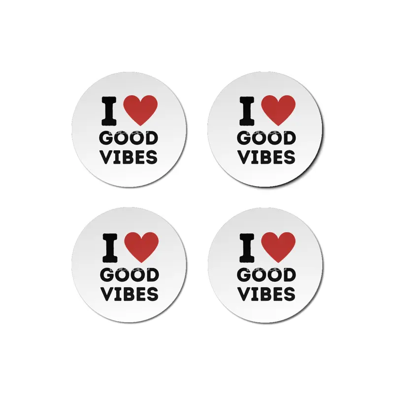 I Love Good Vibes Simple Heart Design Bardak Altlığı
